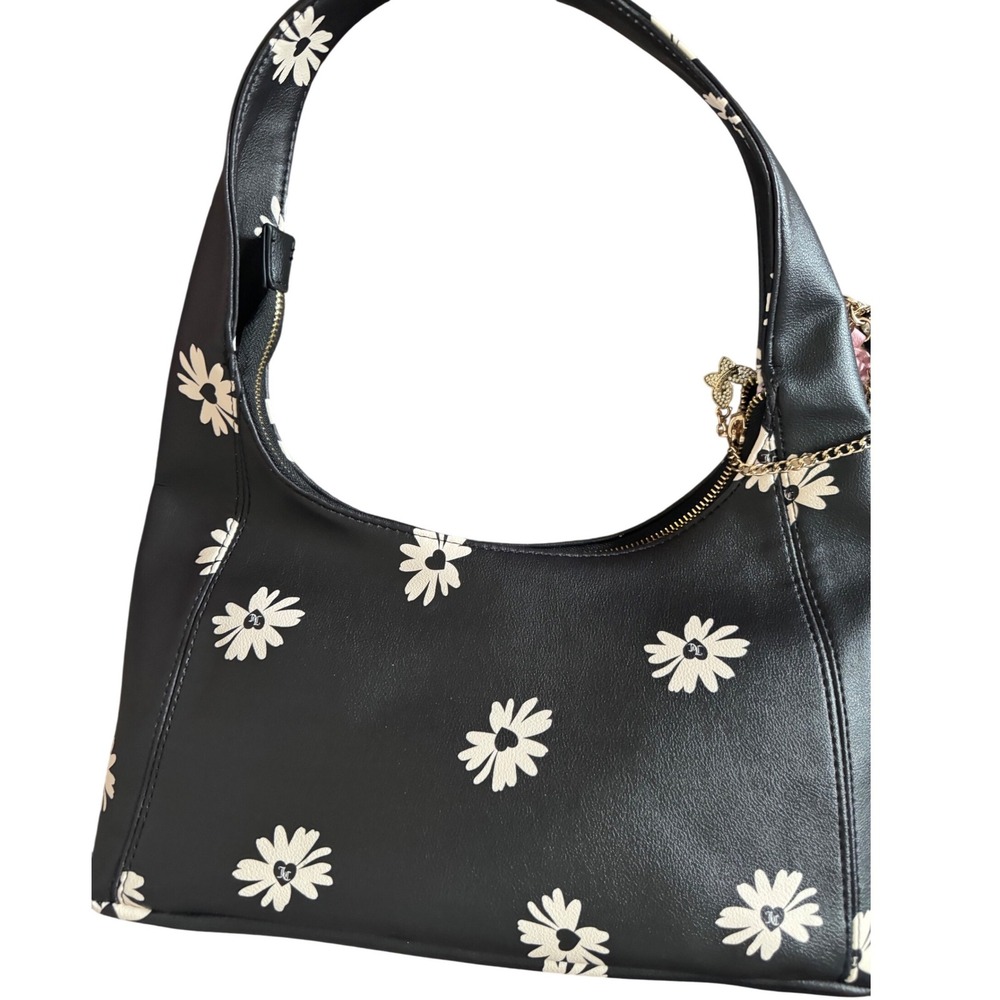 Juicy Couture Daisy for Juicy Hobo Bag black Embroidered Daisy Floral NWT - Picture 3 of 4